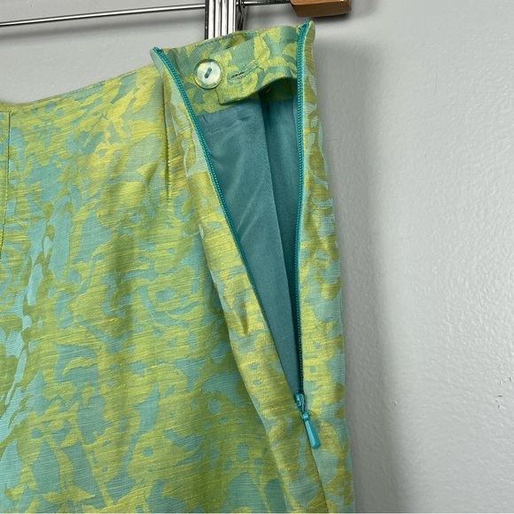 Sigrid Olsen aqua & green Catalina Cruise linen silk blend side zip pants, 8. - Picture 6 of 11